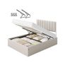 Double bed Hydraulic Ottoman Storage Bed  Double (4ft6) Dark Grey Upholstered Fabric with Lift-Up Storage & Soft Headboard Image 7