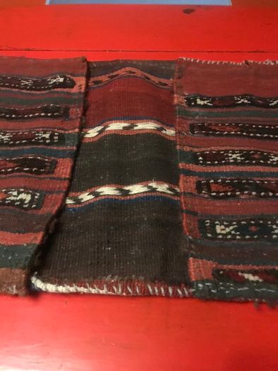 Antique Persien Saddleback bag hand loomed with pockets