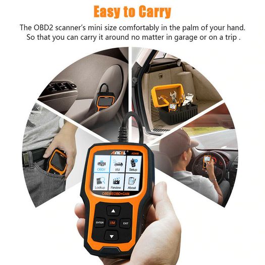 Ancel AD410 OBD2 Scanner OBD Car Van Dash Code Scanner Reset Reader Automotive Scanner Multi Languages Lifetime Free Update Professional ODB2 OBD 2 Warning