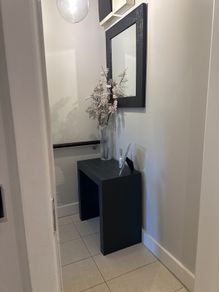 hall table and mirror
