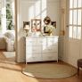 Chest of Drawers for Bedroom with 7 Drawers, Fabric Storage Drawer, Tall White Hallway Storage Unit Image 7