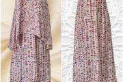Vintage Y2K Avoca Anthology two piece, silk and jersey maxi dress, with silk and lace tunic top S 10 12