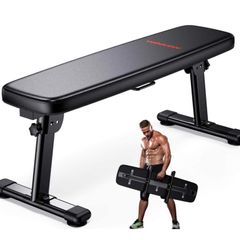Weight Bench Folding Workout Bench with Carrying Handle Flat Home Training Multiuse Fitness Bench (FREE POSTAGE)