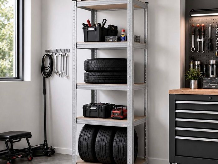 Heavy-Duty Shelving Unit, 5 Tiers, HWD: 200 x 90 x 60 cm, Silver up to 875 kg, basement & garage, storage rack, steel