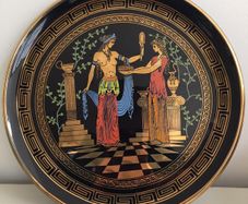 Adis Plate Hand Made Greece 24 C Gold Collectors Item