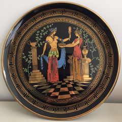 Adis Plate Hand Made Greece 24 C Gold Collectors Item