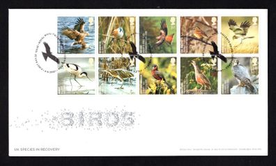 2007 Great Britain Birds - UK Species in Recovery Commemorative Stamps addressed First Day Cover (FDC) with Edinburgh pictorial cancel.