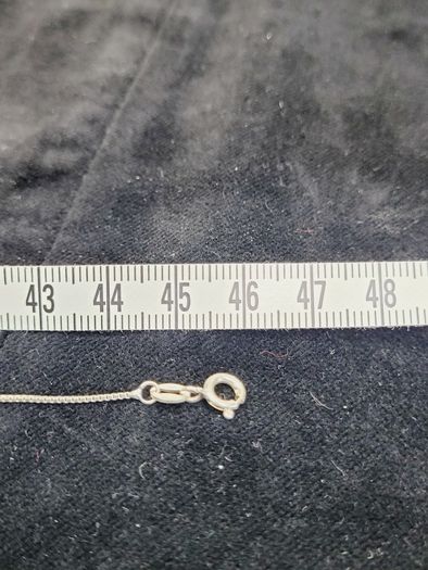 Sterling Silver 925 Box Chain Necklace with Hexagonal Cut Pendant