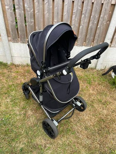 Magic ZC 3 in 1 Pushchair Pram Travel System, Baby Stroller 3 in 1 with Reversible Two Pushing Modes, Newborn Infant Carriage One-Click Folding, Toddler Buggy Aluminum Frame (739 Black)