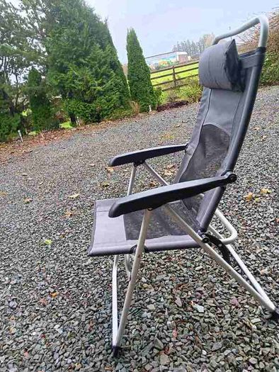 Set of 2 folding garden chairs with headrest