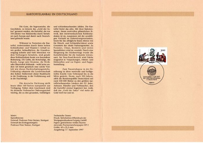 1997 Bundes Republic Deutschland (Germany) Federal Annual Stamp EFT Collection incl 45 images of contents