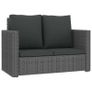2 Piece Garden Lounge Set with Cushions Poly Rattan Grey Image 4