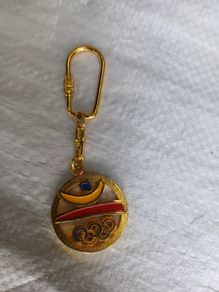 Vintage 1988 Barcelona Olympic Keyring Gold / Official 1992 Cobi & Brazil Pin