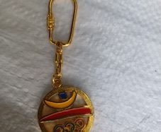 Vintage 1988 Barcelona Olympic Keyring Gold / Official 1992 Cobi & Brazil Pin