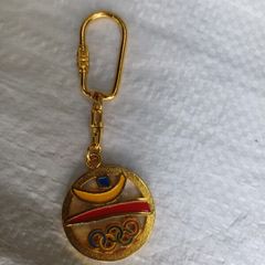 Vintage 1988 Barcelona Olympic Keyring Gold / Official 1992 Cobi & Brazil Pin