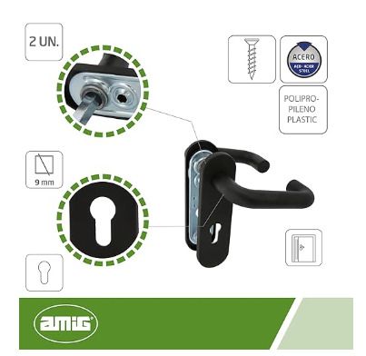 Amig - Handle Set with Plate for Fire Doors