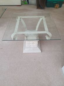 Italian Marble & Glass Side Table