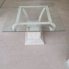 Italian Marble & Glass Side Table