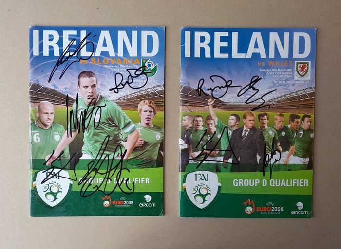 IRELAND football autographs - various signed items