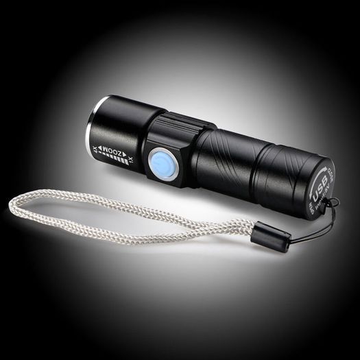 Mini Q5 LED 1000LM USB Rechargeable Zoom Flashlight Flash Torch Lamp Light Walking 3 Modes