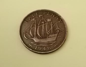 1948 George VI UK Half Penny
