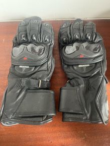 Motorcycle bike gloves Oxford Leather sports styled winter gloves with fleece lining, waterproof membrane and suede visor wipe size xxl