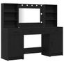 Dressing Table Set with Drawer 3 pcs Black oak Engineered wood Image 3
