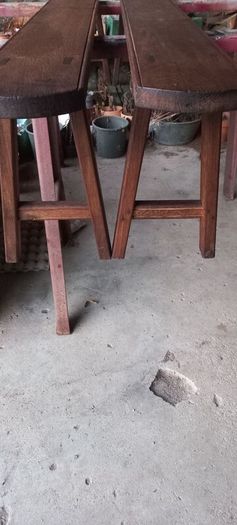 Benches Set of Two Solid Oak Antique
