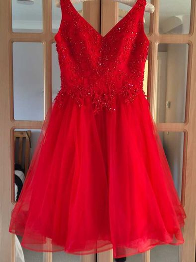 red confirmation dress