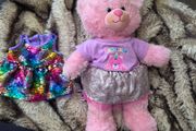 Build a Bear pink teddy and dress
