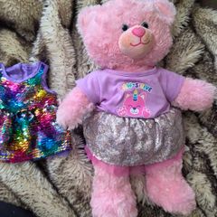 Build a Bear pink teddy and dress