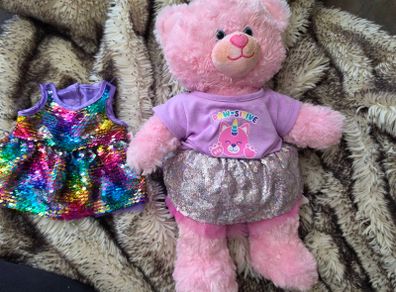 Build a Bear pink teddy and dress