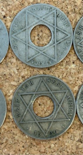 West Africa 1/10 Penny coins (6)