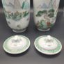 Antique / Vintage Chinese Famille verte pair of vase with lids early 20th century Image 6