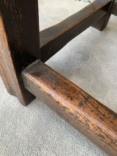 Early 20th Century Jacobean Revival Solid Oak Console Table.