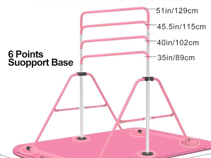 Gymnastics Bars, Junior Training Kip Bar Gymnastics Equipment for Home,Adjustable Height Folding Horizontal Bar with Gymnastic Rings for Kid