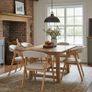 Oslo Oak Upholstered Dining Chair  Beige Chenille Fabric Image 5