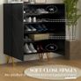 Narrow Shoe Storage Cabinet with Soft-Close Hinges and Adjustable Shelves for 15-20 Pairs of Shoes Image 3