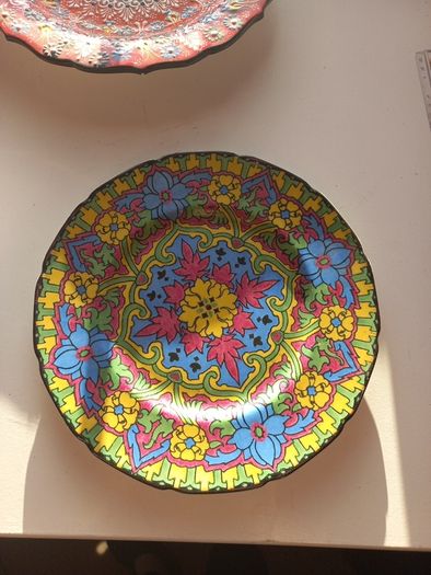 Royal Doulton Floral Art Deco Plates(2) 10.5"