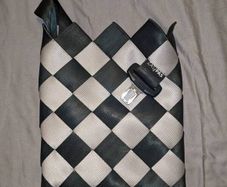 Zispas Interwoven Black and Grey Seatbelt Shoulder Bag