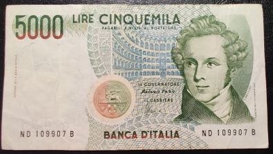 5000 Lire (Bellini) 1985 Italy