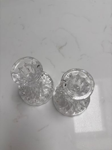 Galway Crystal Ashford 4" Candlestick Pair