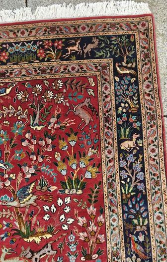 Stunning 50 Raj Tabriz Wool and Silk Hand Knotted Rug Carpet Persian