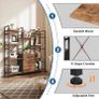 4-Tier Bookcase with Drawers, 100cm Wide Rustic Brown Shelving Unit 142cm Height, 10 Open Shelves + 3 Fabric Drawers, Industrial Rustic, For Living/Bedroom/Home Office, Large Storage Image 6