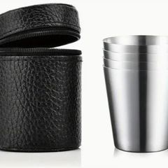 5pcs Premium Stainless Steel Shot Glasses - 1oz Metal Cups for Whiskey. New, unopened.