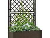 Garden Raised Bed with Trellis and Self Watering System Mocha