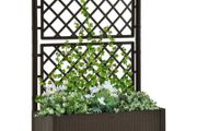 Garden Raised Bed with Trellis and Self Watering System Mocha