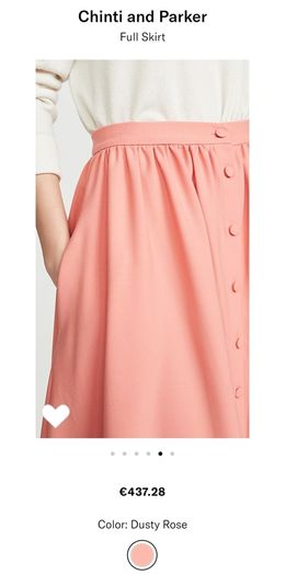 CHINTI & PARKER Gathered dust pink skirt with pockets