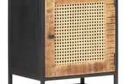 Bedside Cabinet 40x30x50 cm Rough Mango Wood and Natural Cane