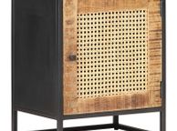 main image for ad Bedside Cabinet 40x30x50 cm Rough Mango Wood and Natural Cane